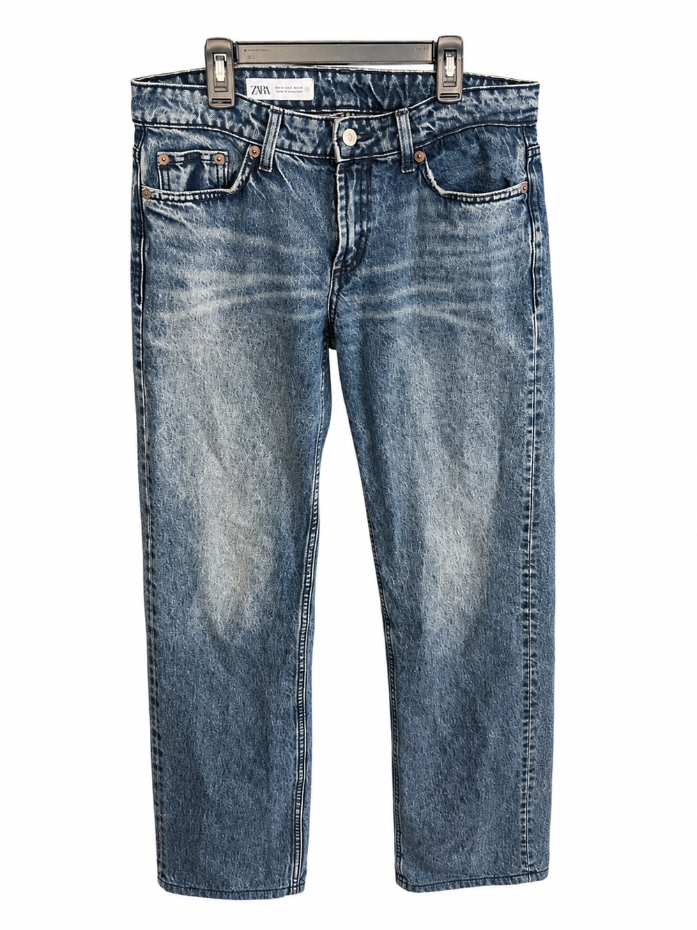 ZARA Men’s Faded Blue Straight Jeans